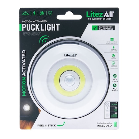 Promier Products Motion Activated Puck Light Battery Powered LA-TOPLTSN-6/24